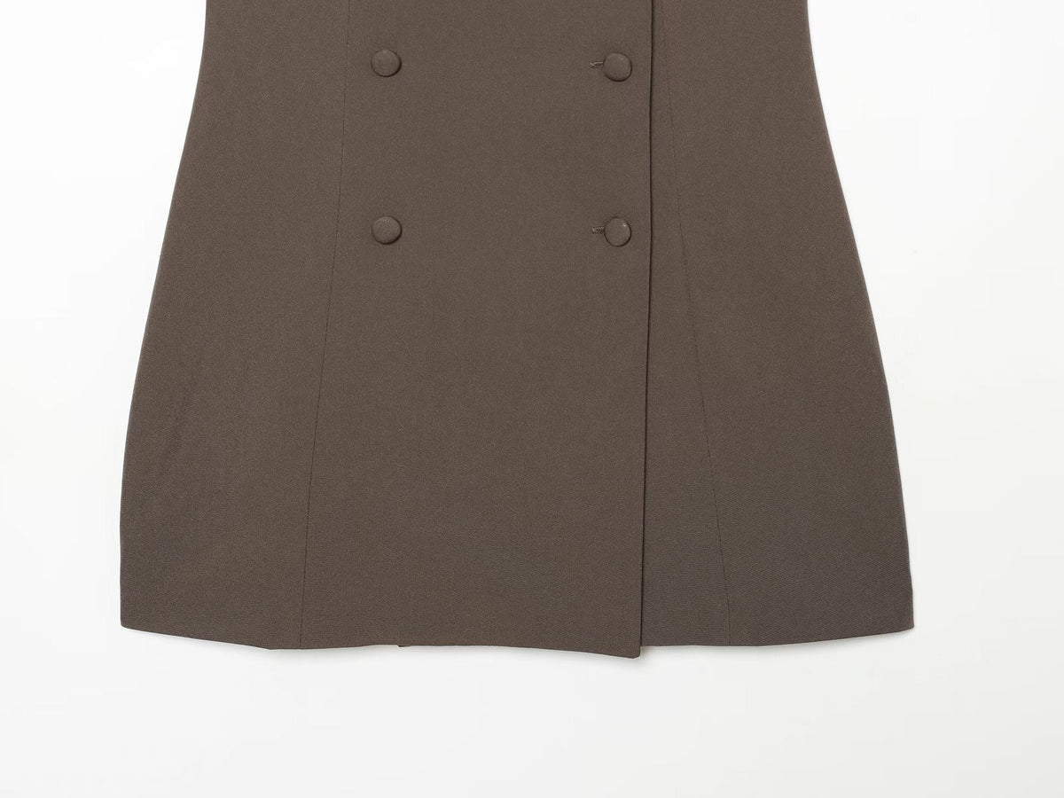 Women's sleeveless double breasted mini dress