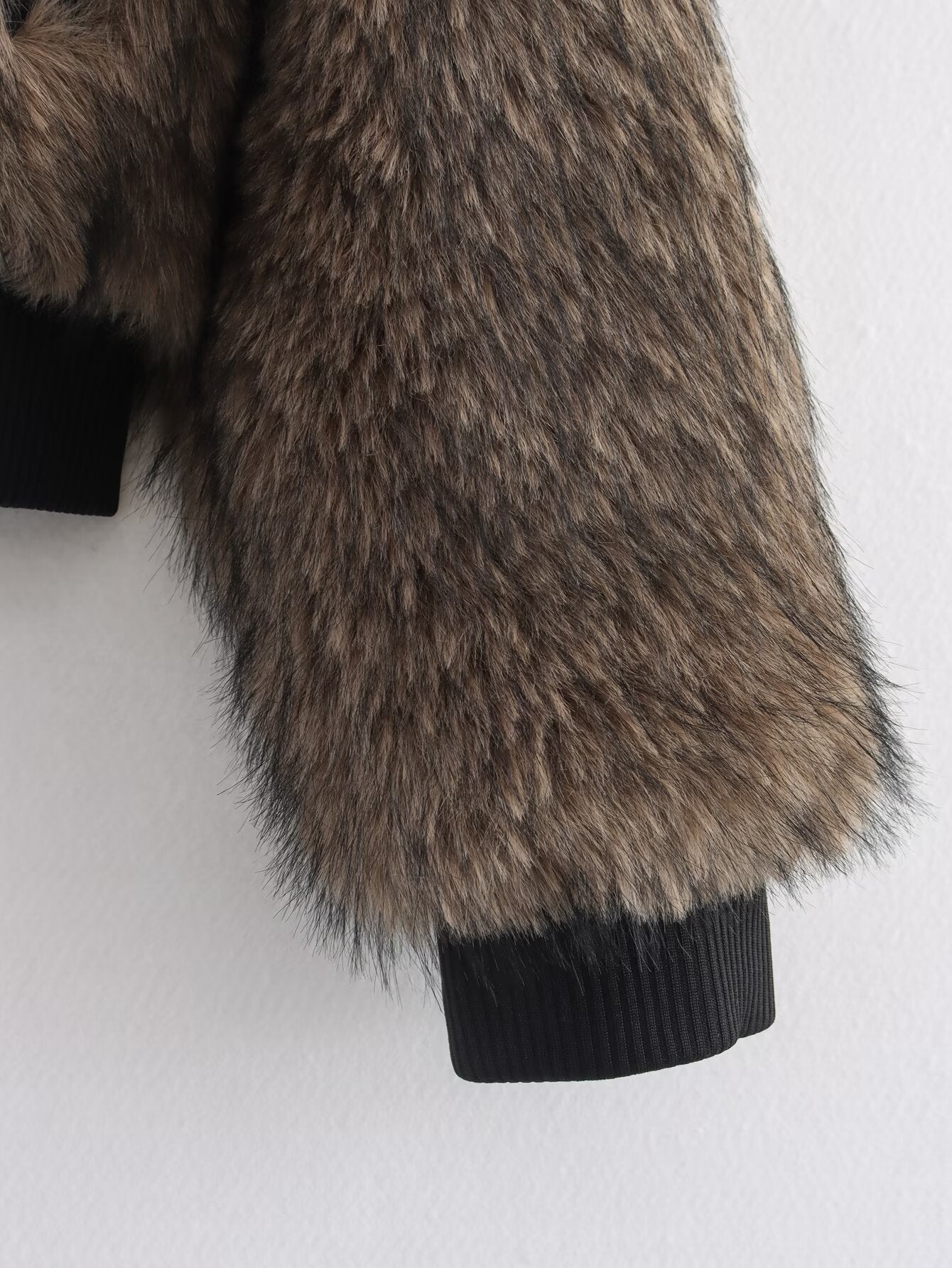 Women's 2025 new fashion contrasting Fur Faux Leather jacket Coat