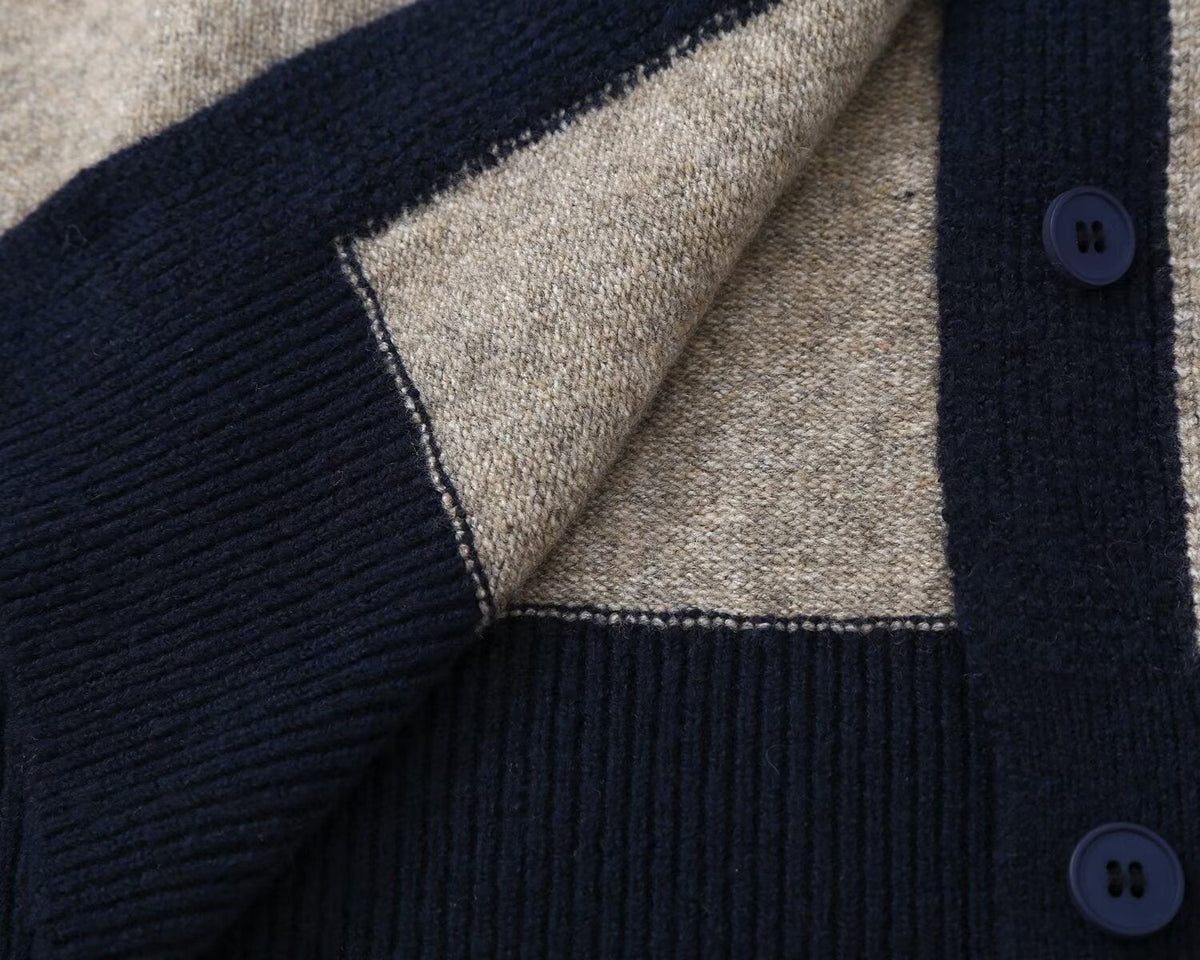 Women's striped knitted polo shirt Coat