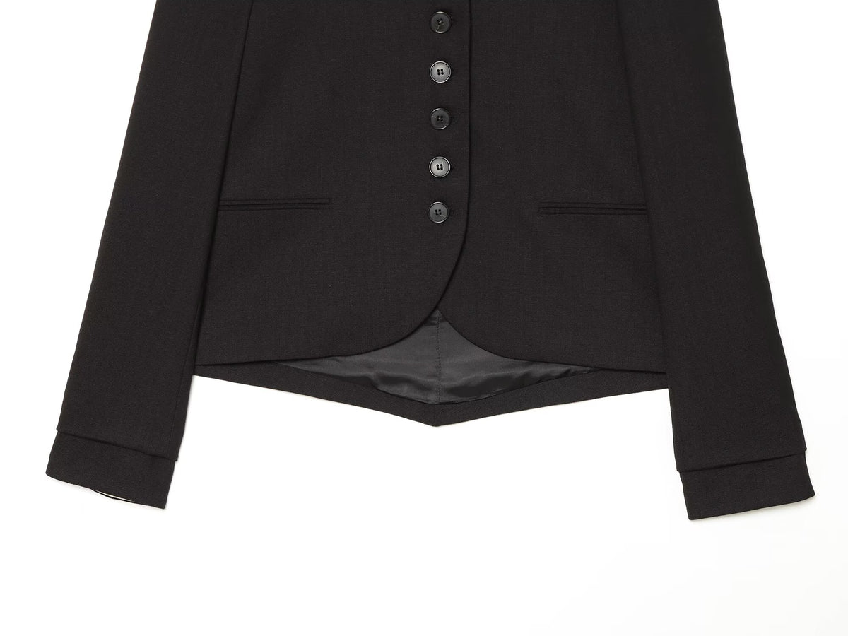 suit Women's 2 pieces button decoration Straight cut Blazer Coat +Pants