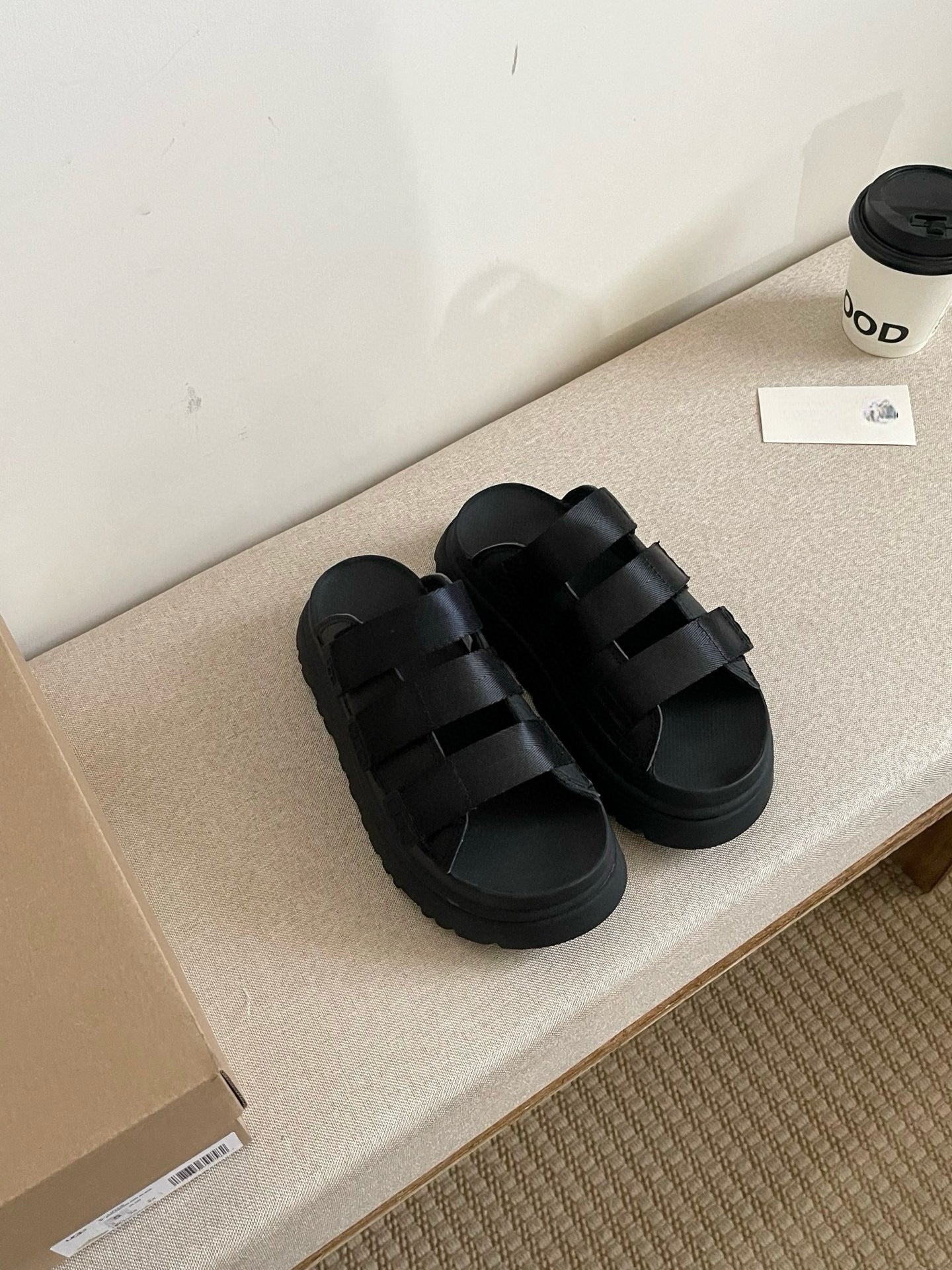 Women's New Fashion Joker Casual Thick-soled Hook and Loop Soft-soled Candy-colored Slippers and Sandals