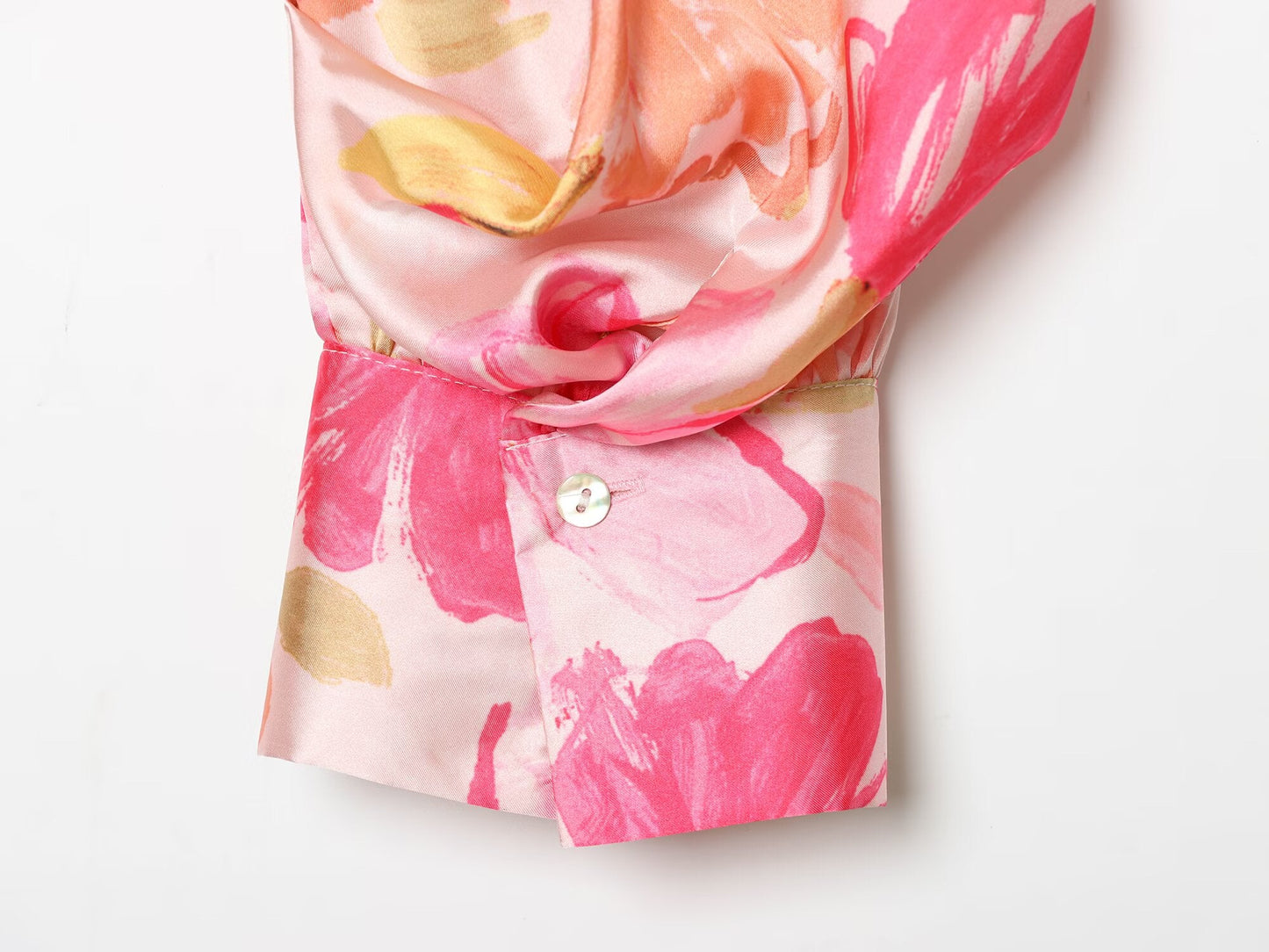 Women's satin textured floral printed shirt