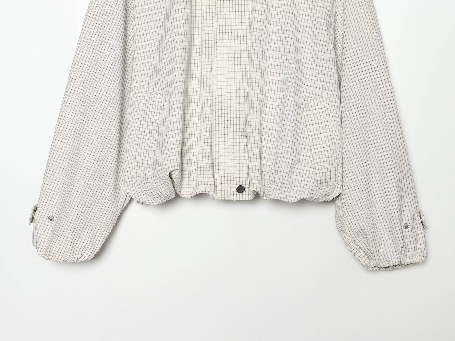 Women's casual plaid contrasting lapel Coat
