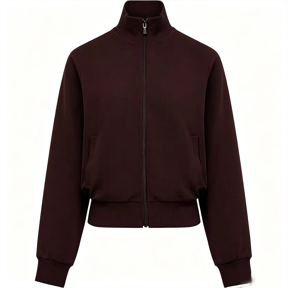 Women's New Collar Casual Jacket with Contrast Design