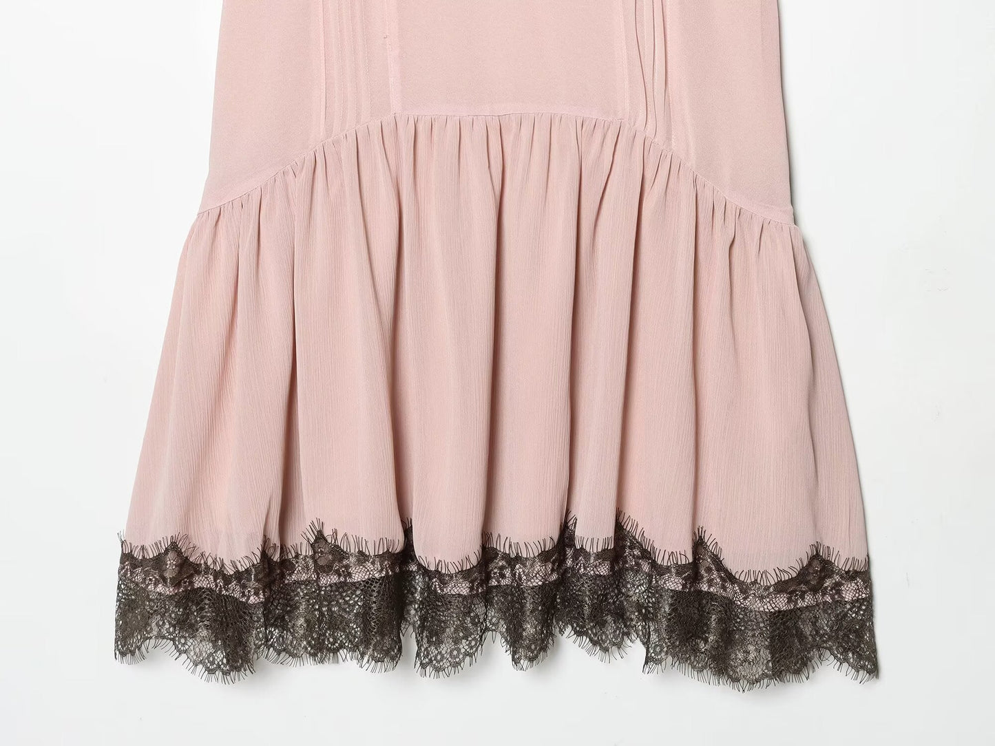 Women's sexy lace patchwork suspender dress