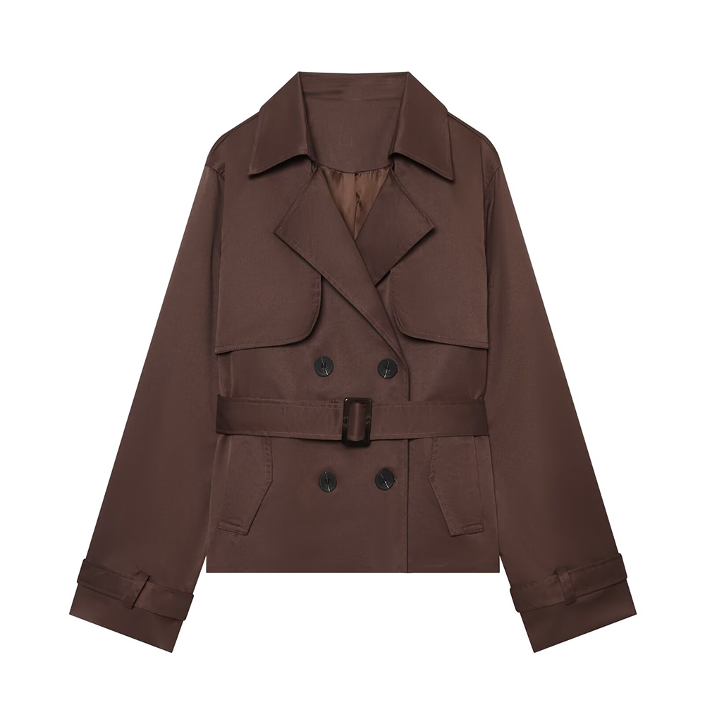 Women's with belt trench coat style jacket Coat