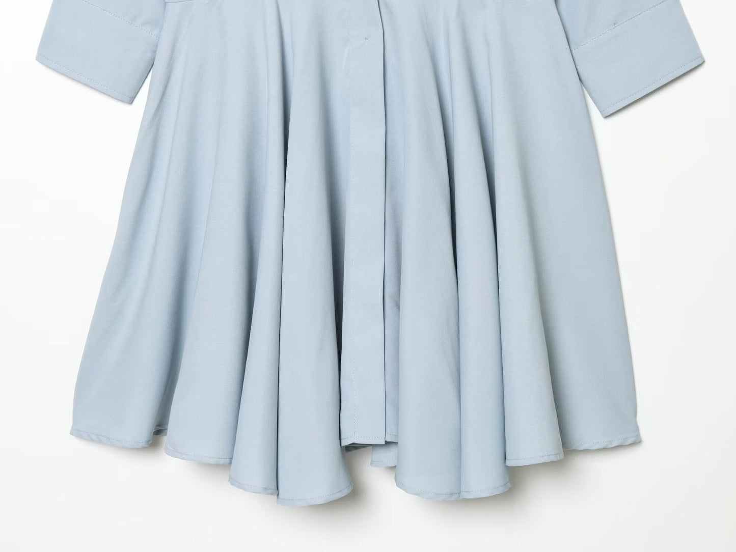 Women's long sleeved pleated shirt style dress