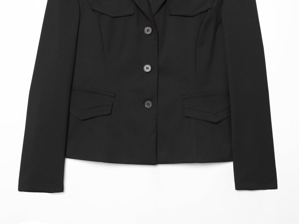 Women's flip cover decoration short slim Blazer Coat