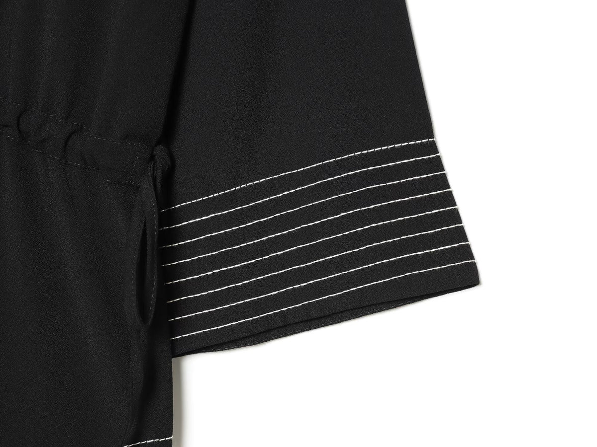suit Women's 2 pieces contrasting color stitching lapel shirt+pants