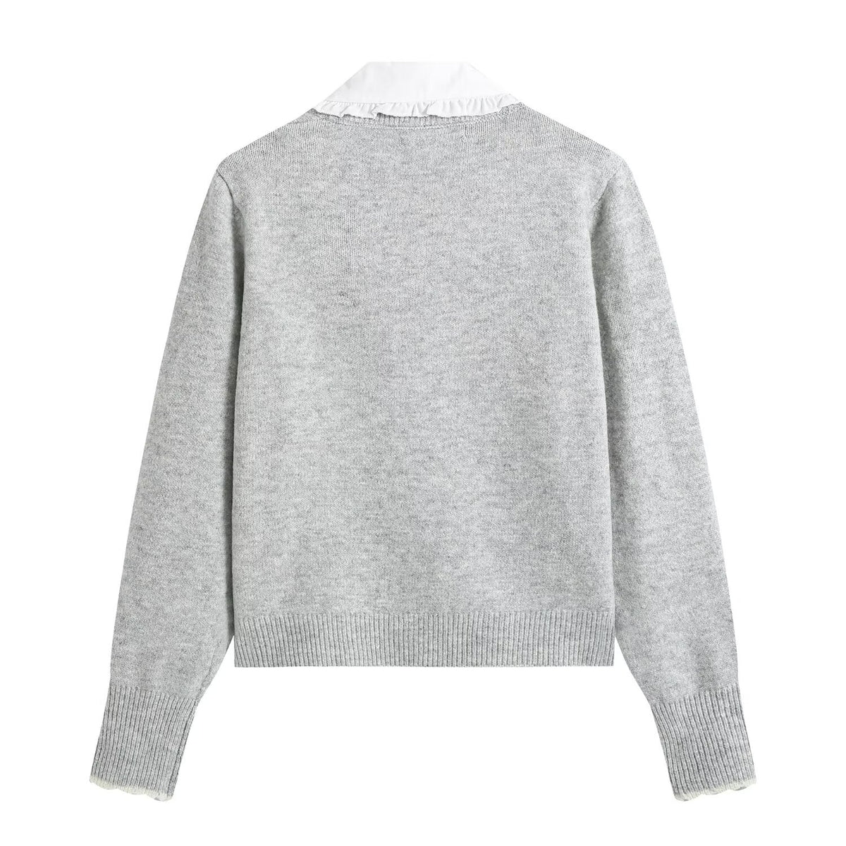 Women's doll collar breasted knitted cardigan