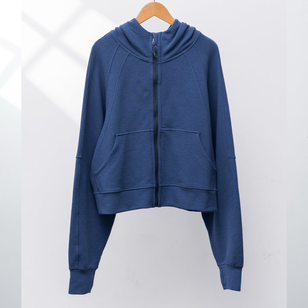 LU Women's new zipper loose cardigan hooded coat