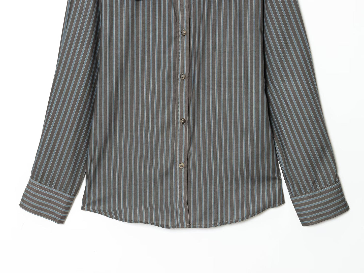 Women's new fashion casual striped poplin shirt