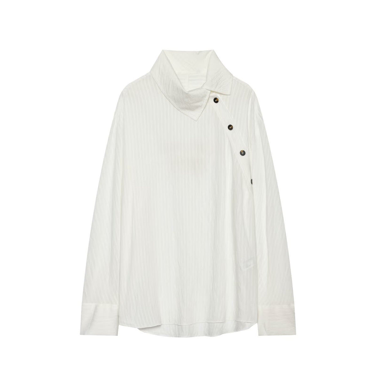 Women's casual striped cross Button-up shirt