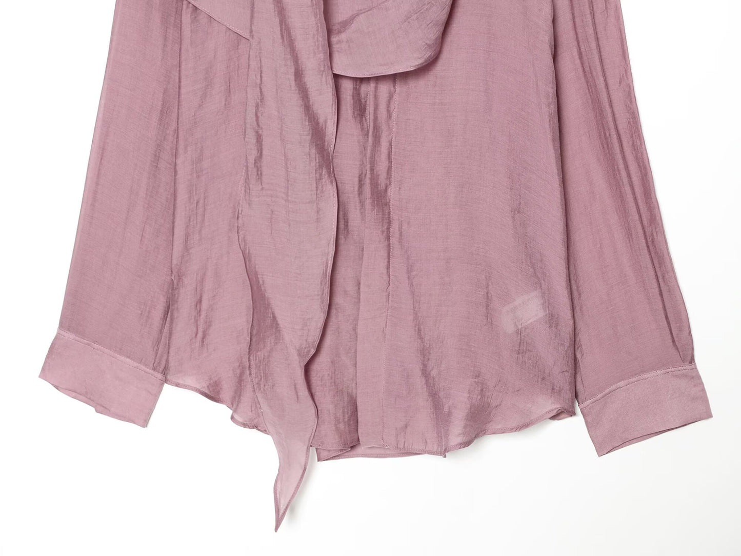 Women's scarf collar design asymmetrical shirt