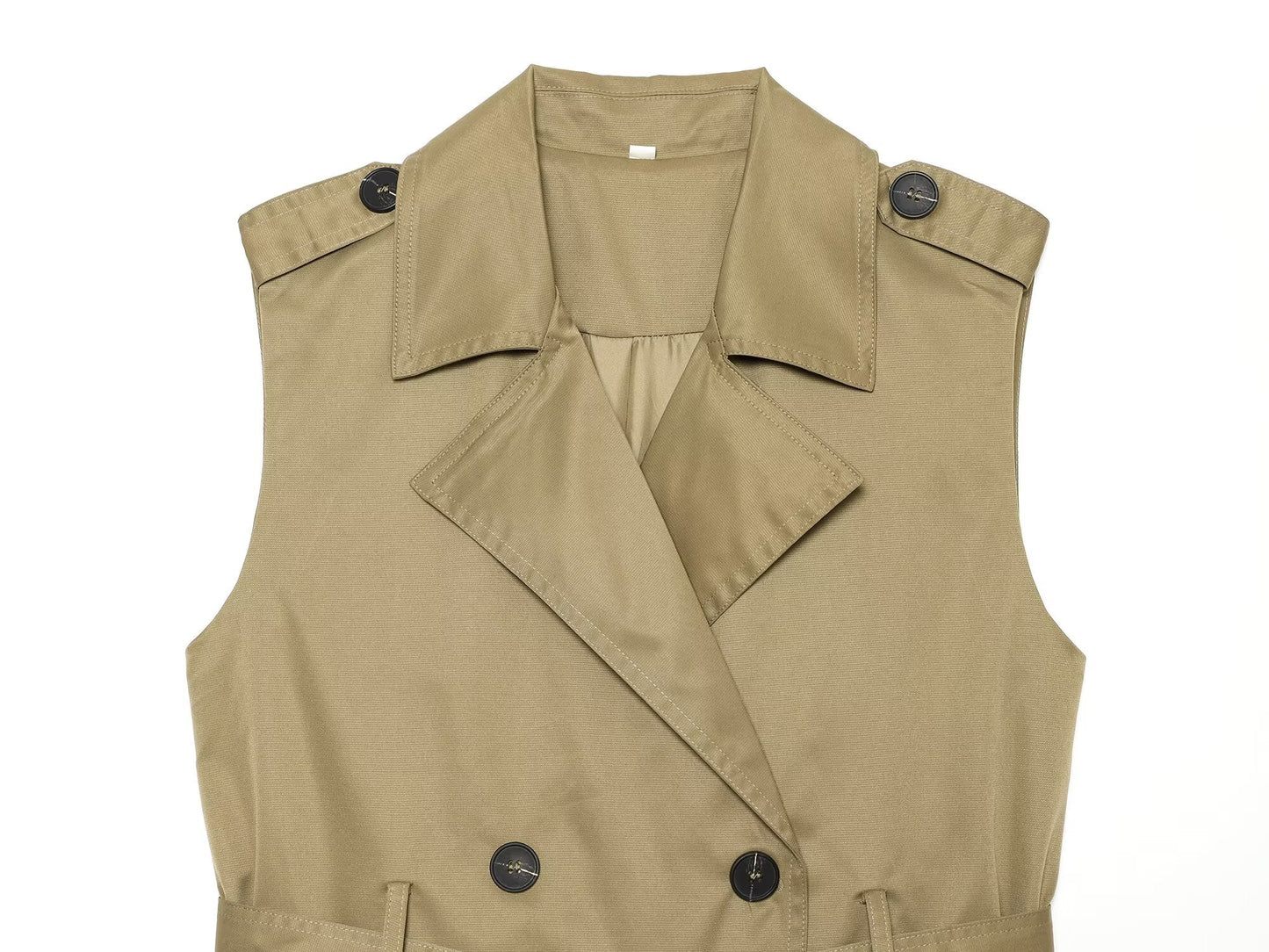 Women's with belt casual double breasted vest