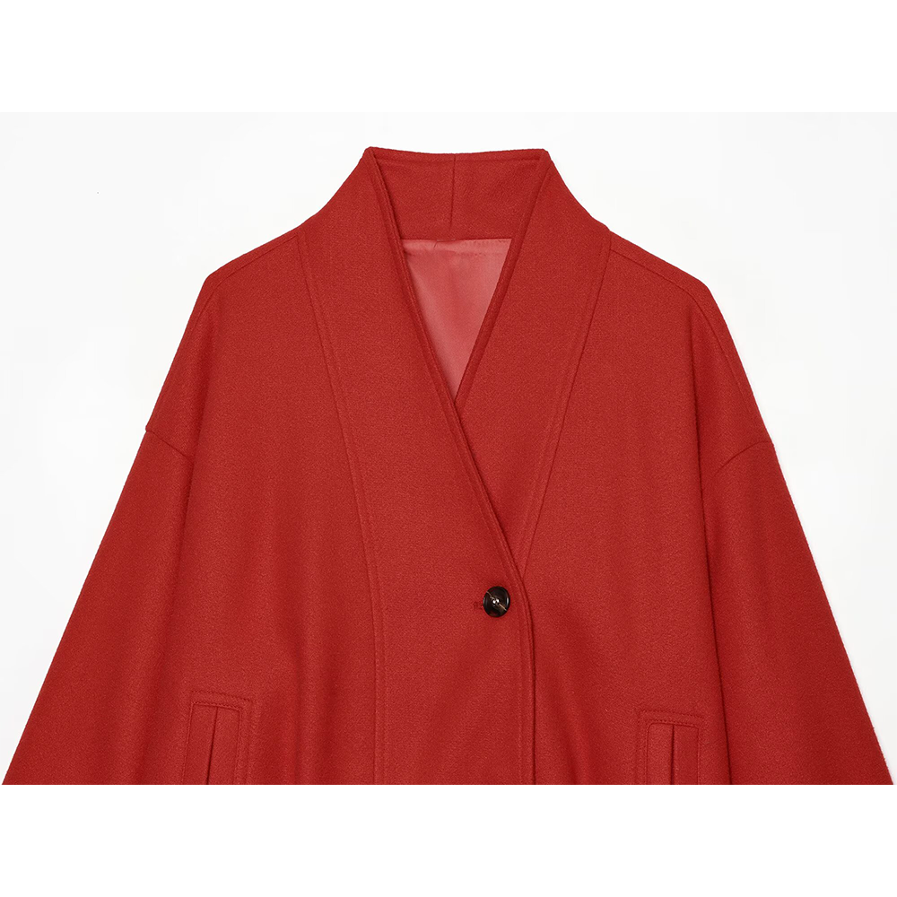 Women's standing collar single breasted jacket Coat