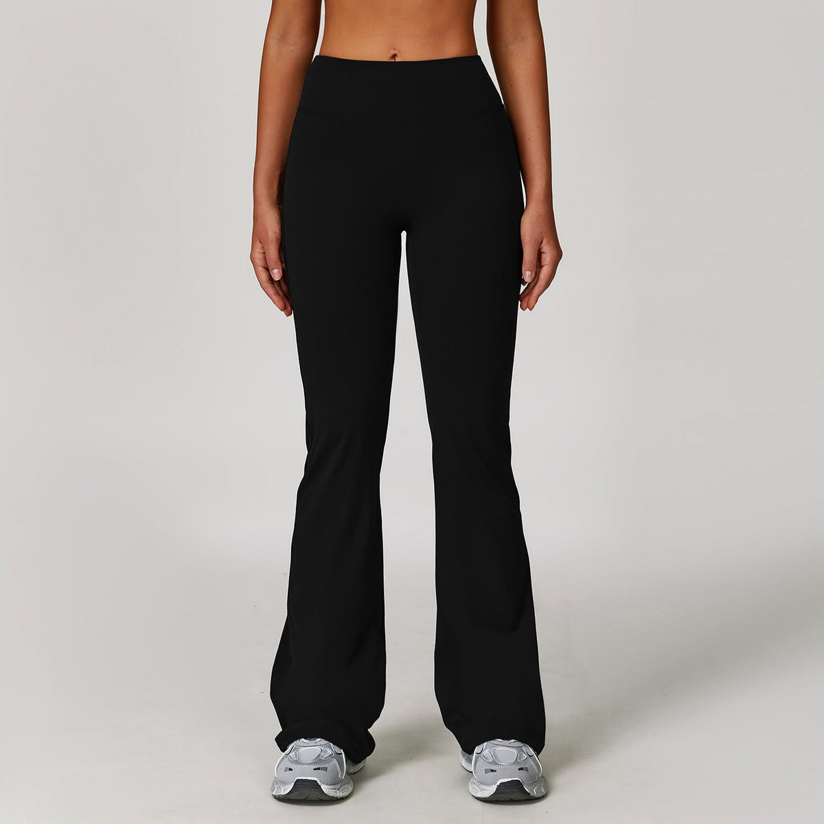 LU Women's new sanding high waist yoga pants tight wide leg flared pants
