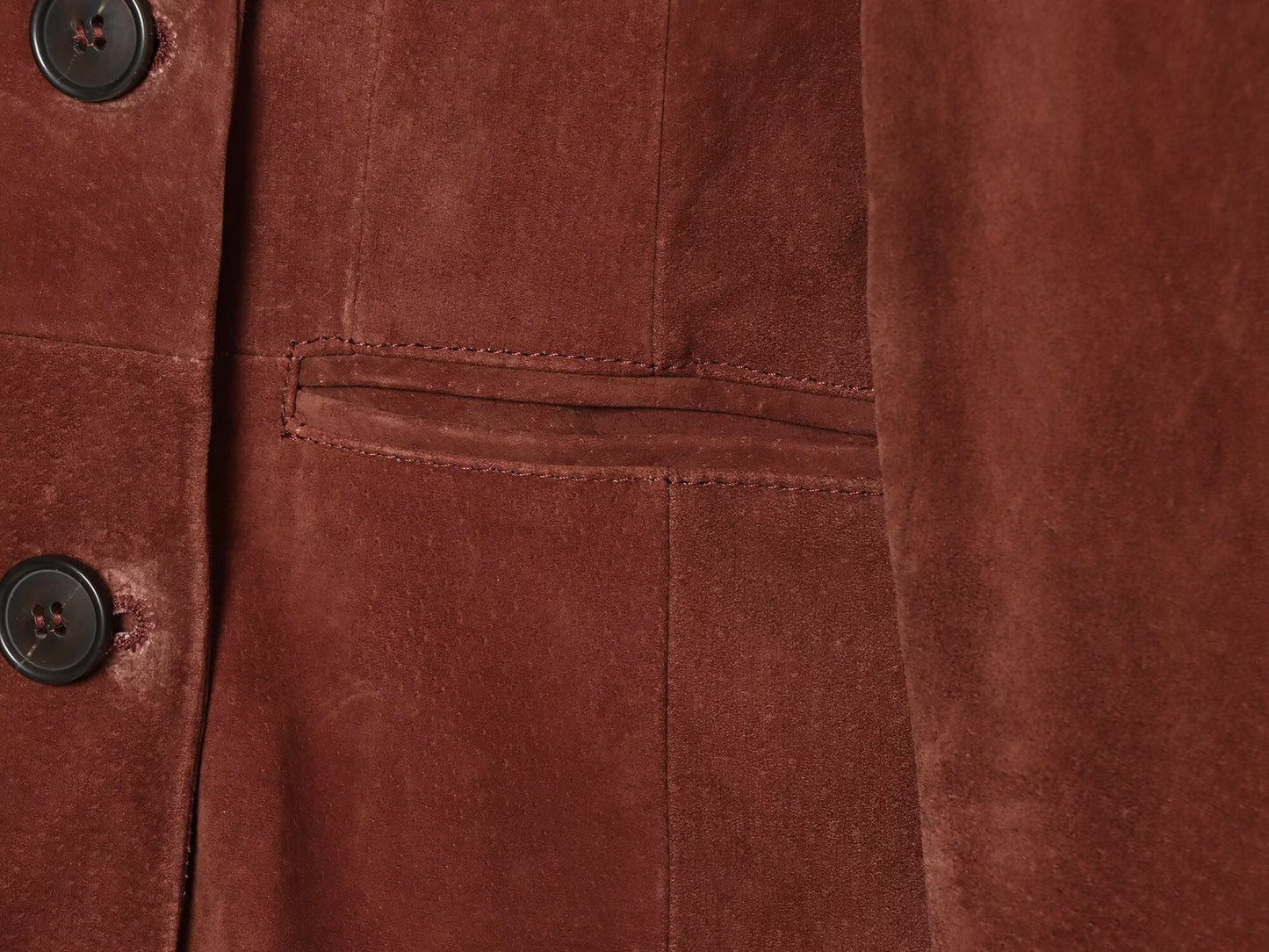 Women's slim double breasted suede Blazer Coat