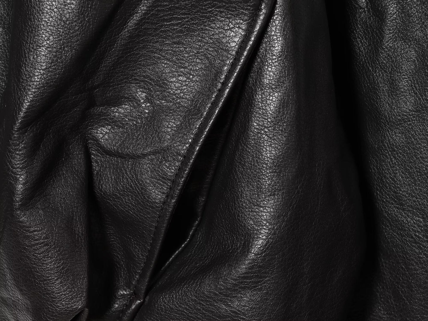 Women's bubble hem imitation leather oversized jacket