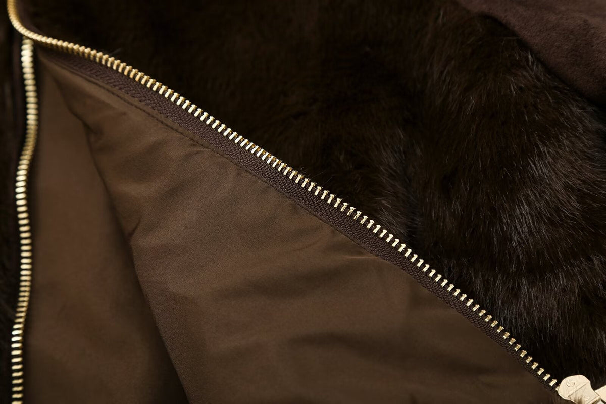 Women's patchwork faux fur effect jacket Coat