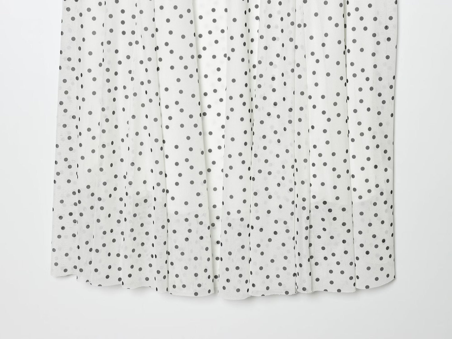 Women's pleated waist polka dot MIDI skirt