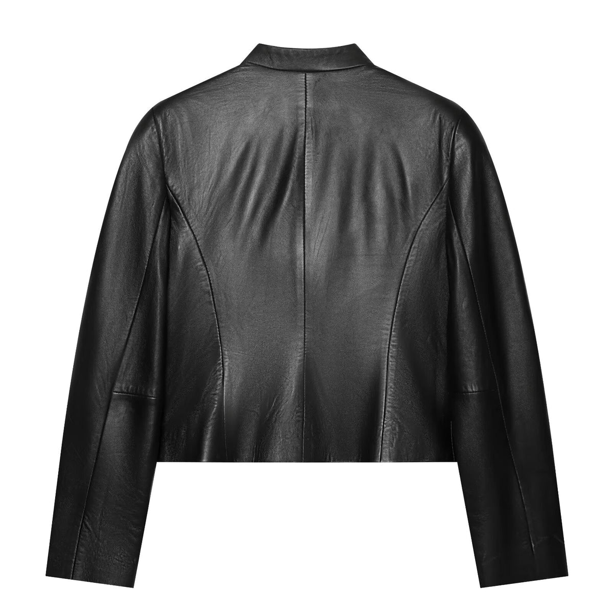 Women's short rope knot buckle imitation leather Coat