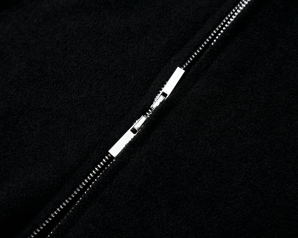 Women's fur collar zipper hooded knitted cardigan
