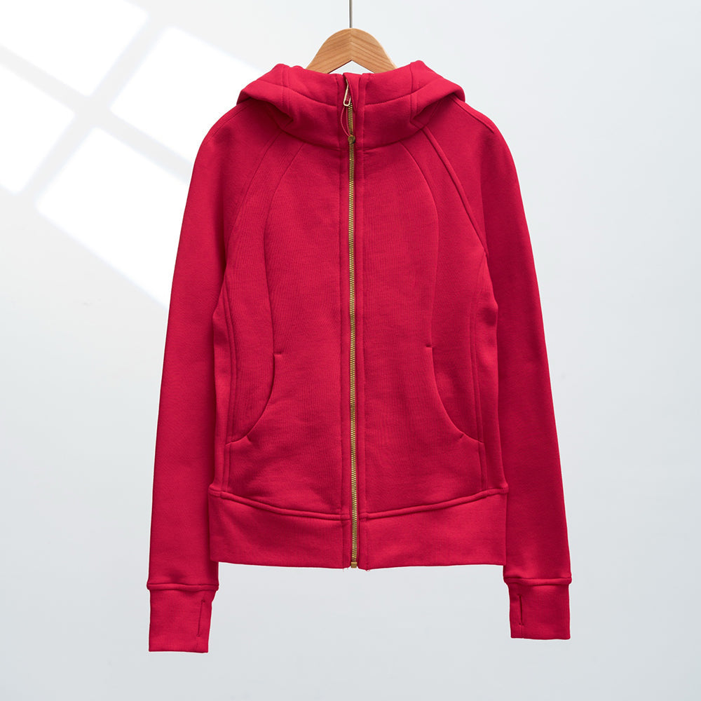 LU women's new zipper hoodie slim plus velvet yoga jacket