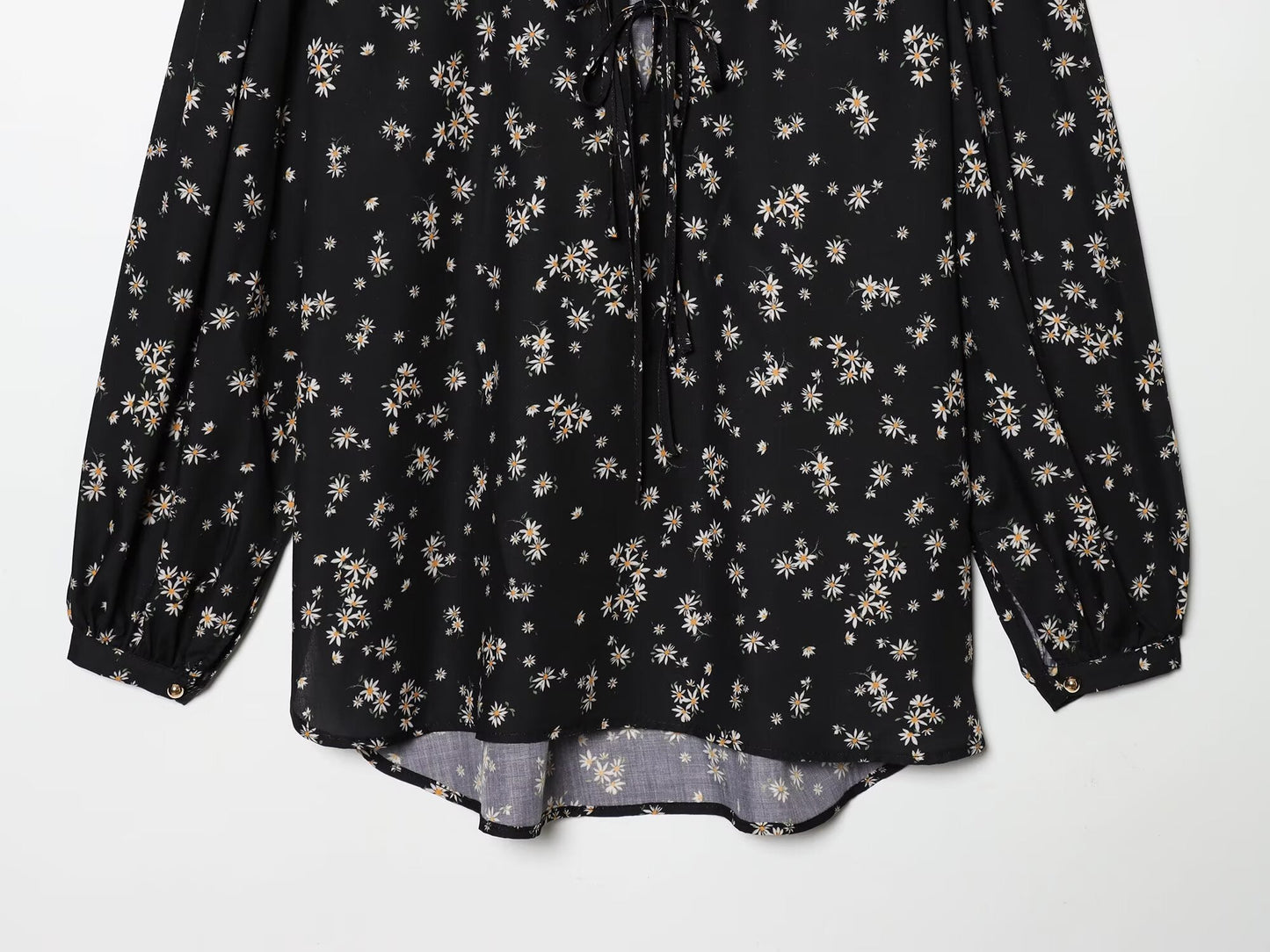 2026 Women's printed V-neck lace up shirt