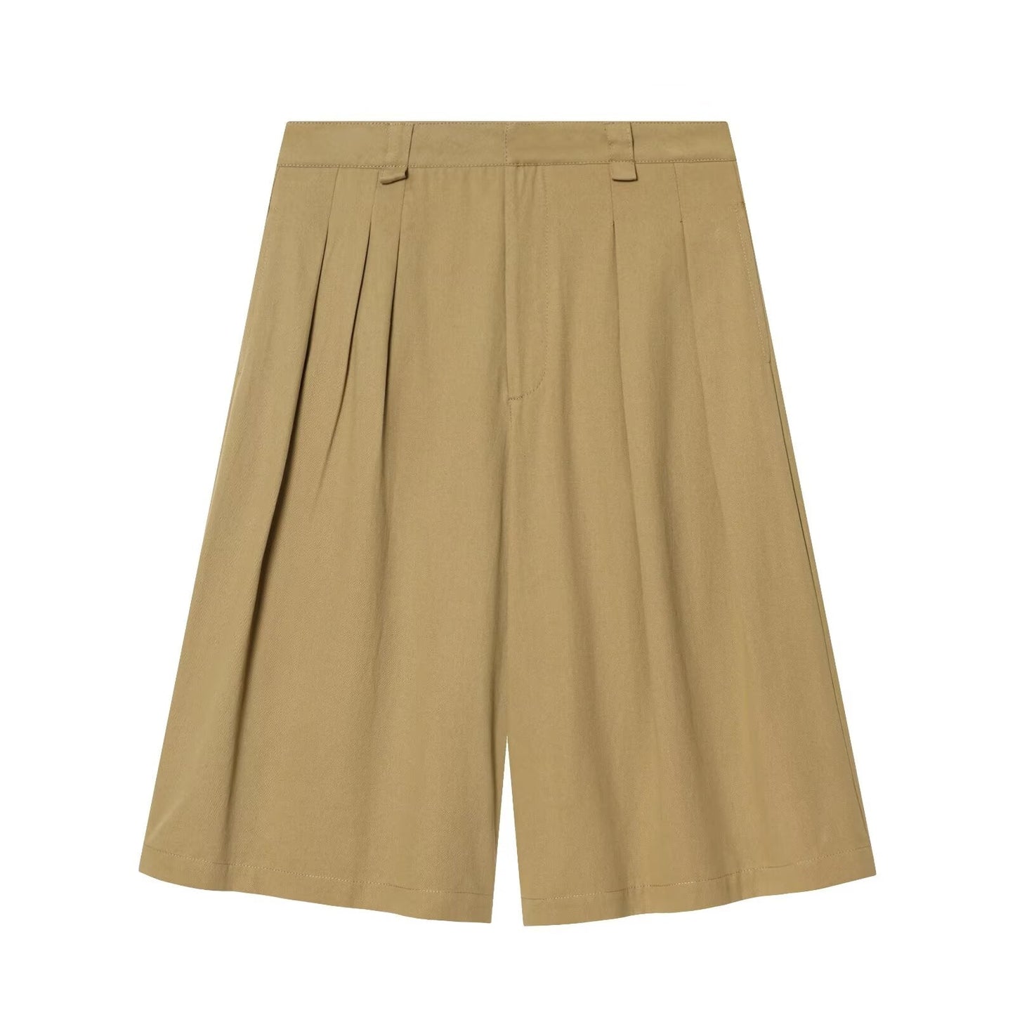 Women's pleated long style casual shorts