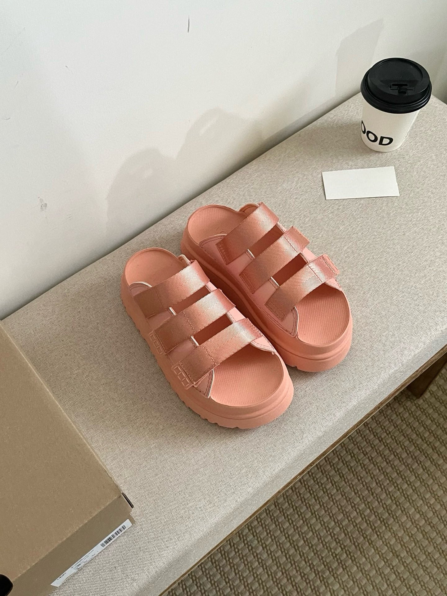 Women's New Fashion Joker Casual Thick-soled Hook and Loop Soft-soled Candy-colored Slippers and Sandals