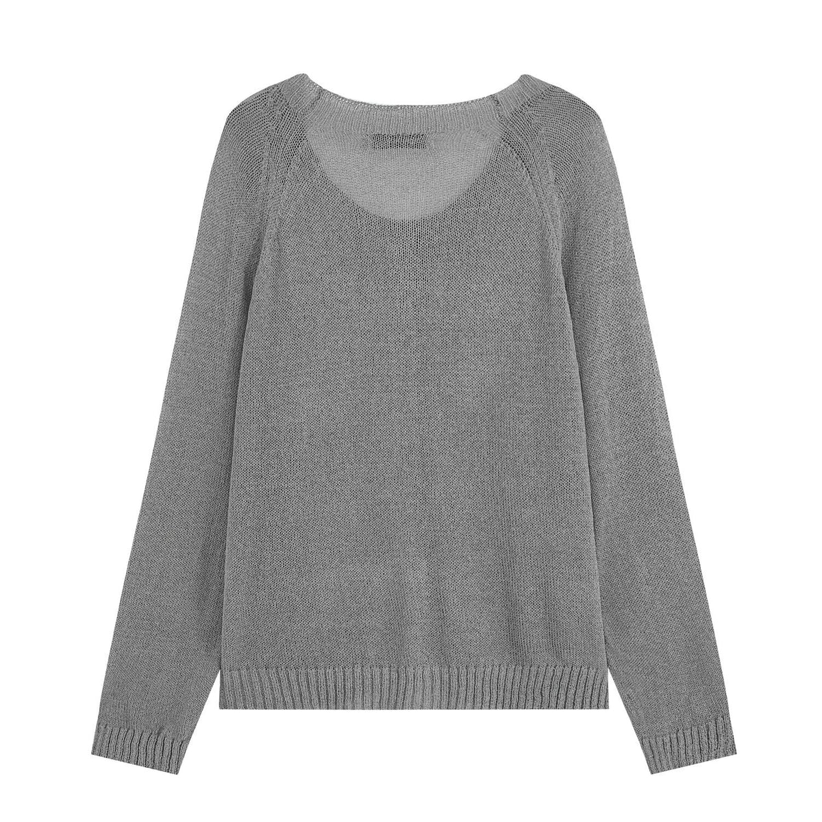 Women's round-necked button-up knit Coat