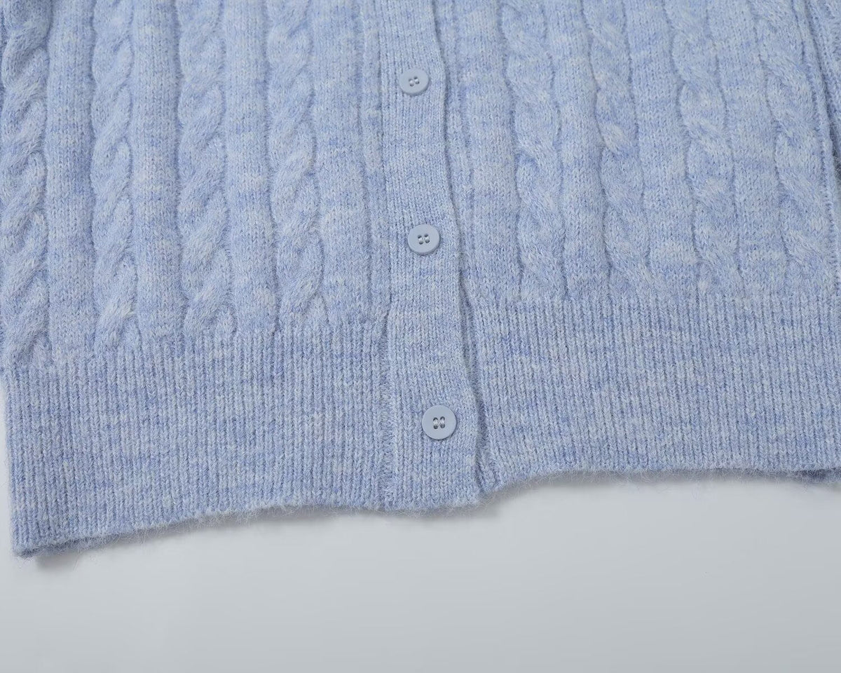 Women's doll collar crochet knitted cardigan