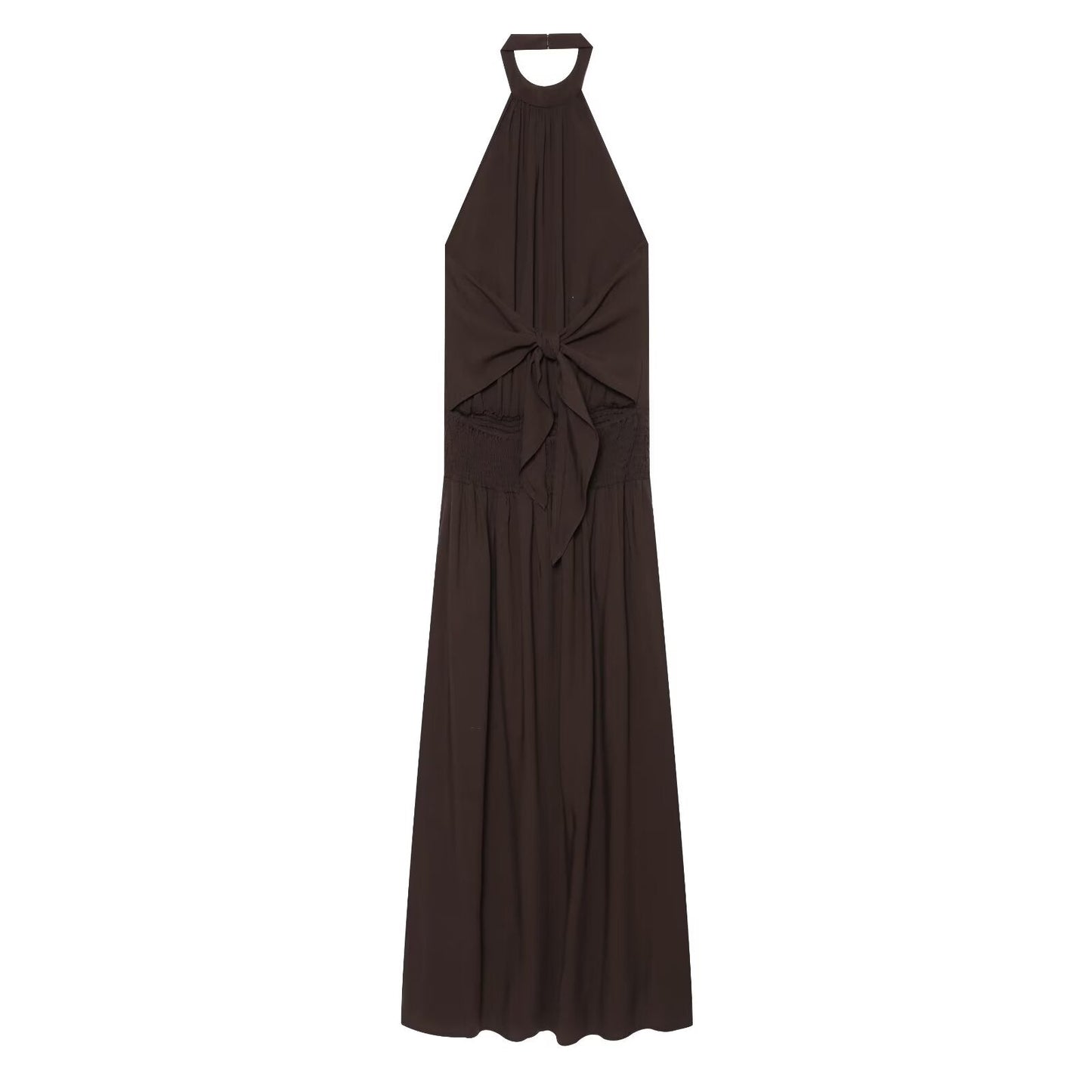 Women's beaded decorative halter neck dress