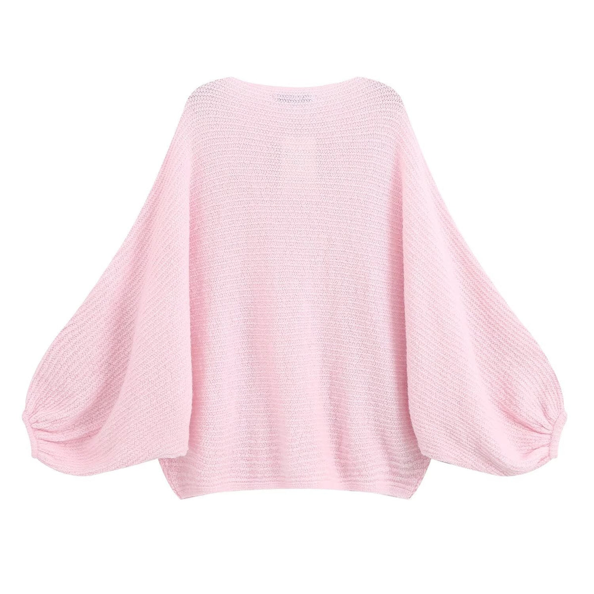 Women's pleated cuffs soft texture knitted sweater