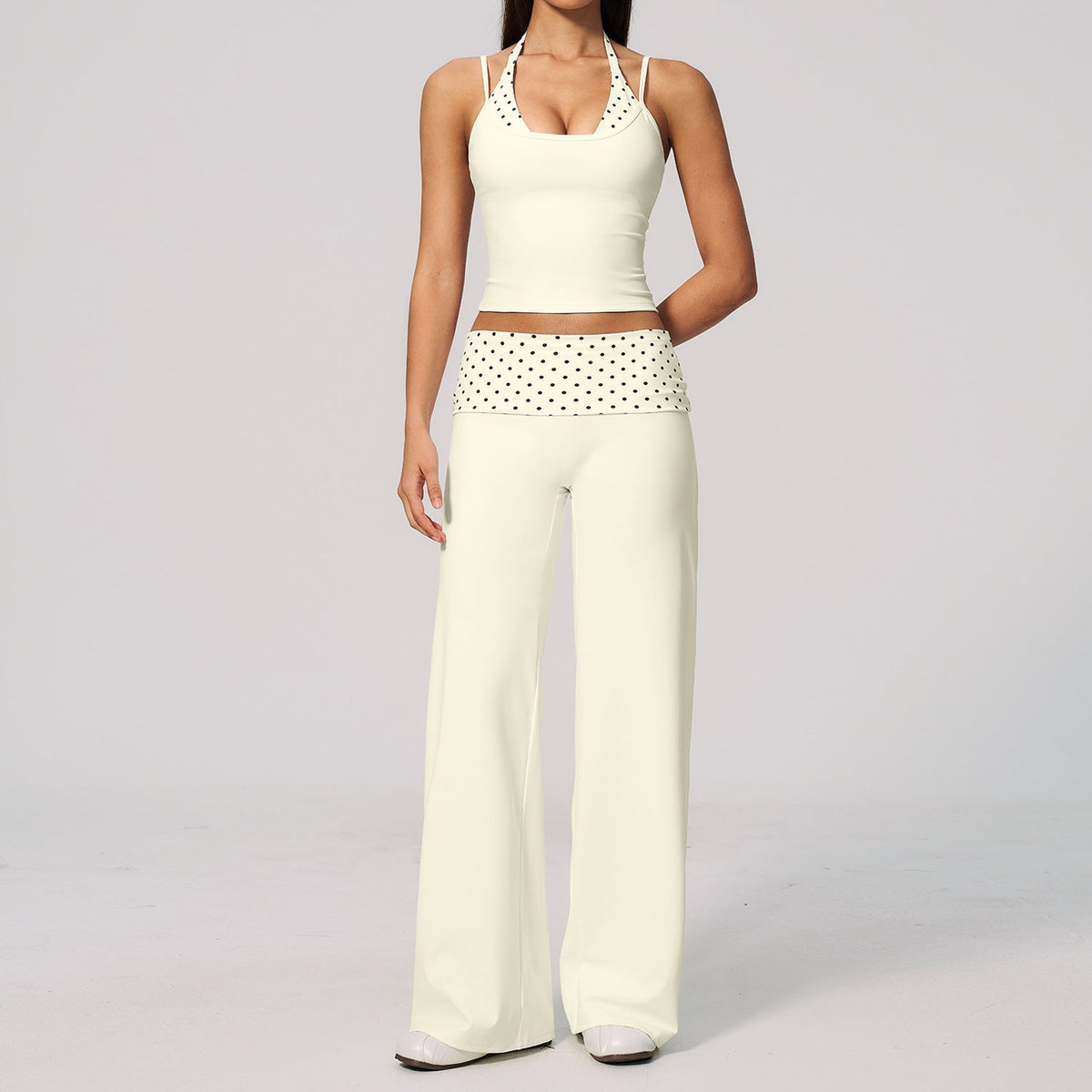 Women's new quick-drying yoga suit with sanding and turning over