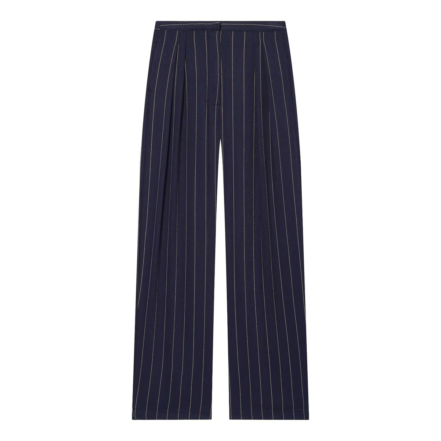 suit Women's 2 pieces linen blend striped jacket+Pants