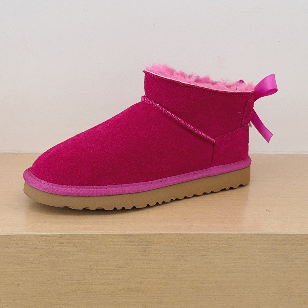 Women's new Joker Ribbon Bow Design Short Snow Boots