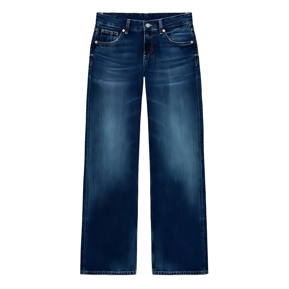 suit Women's 2 pieces short sleeved denim shirt+low waist wide leg jeans