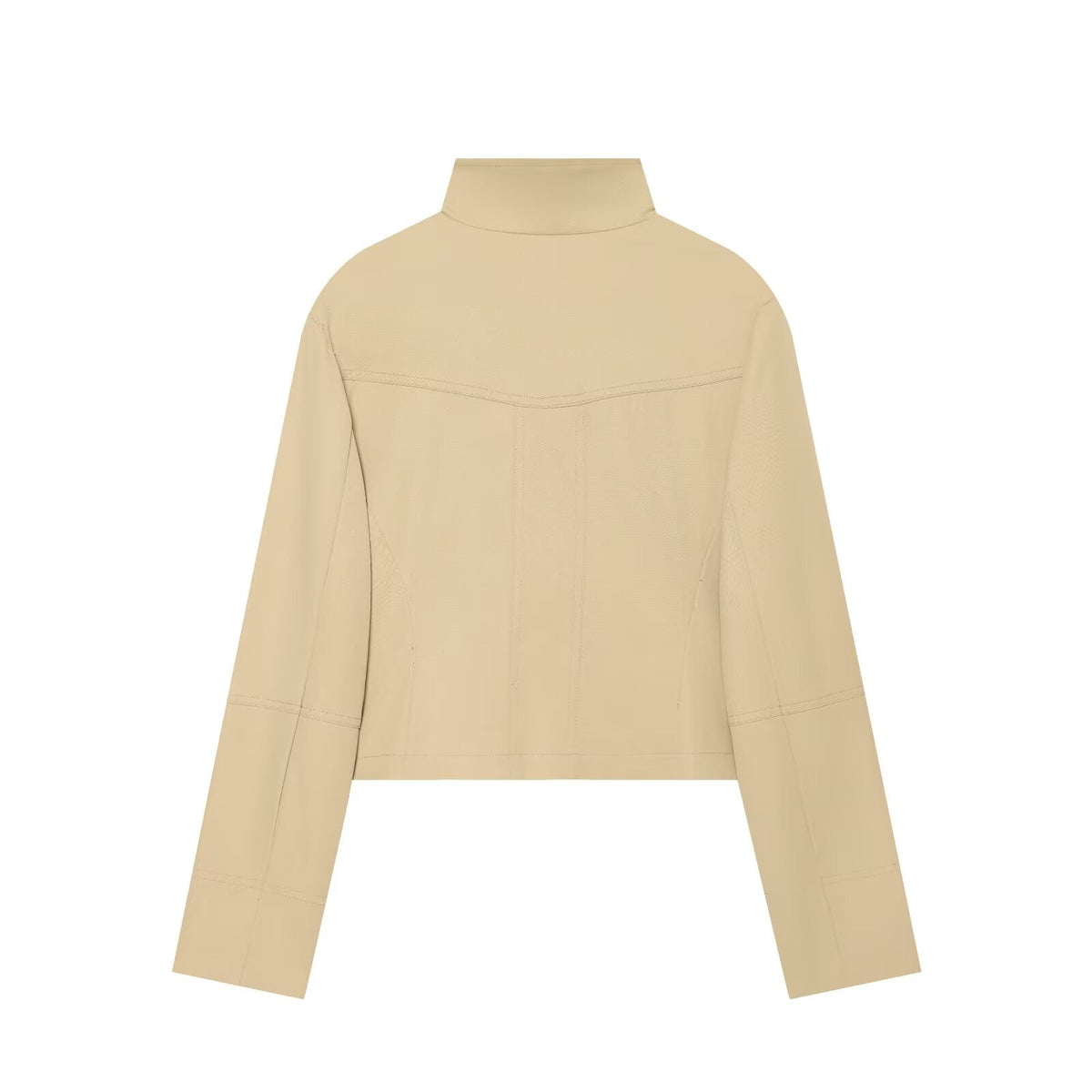 Women's pocket decoration double breasted stand collar Coat