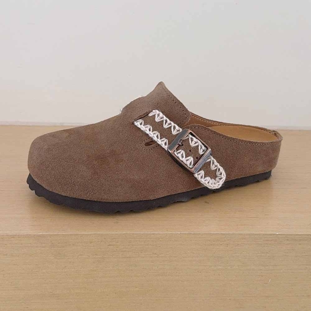 2026 women's new woven semi-trailer slippers have a shoe box