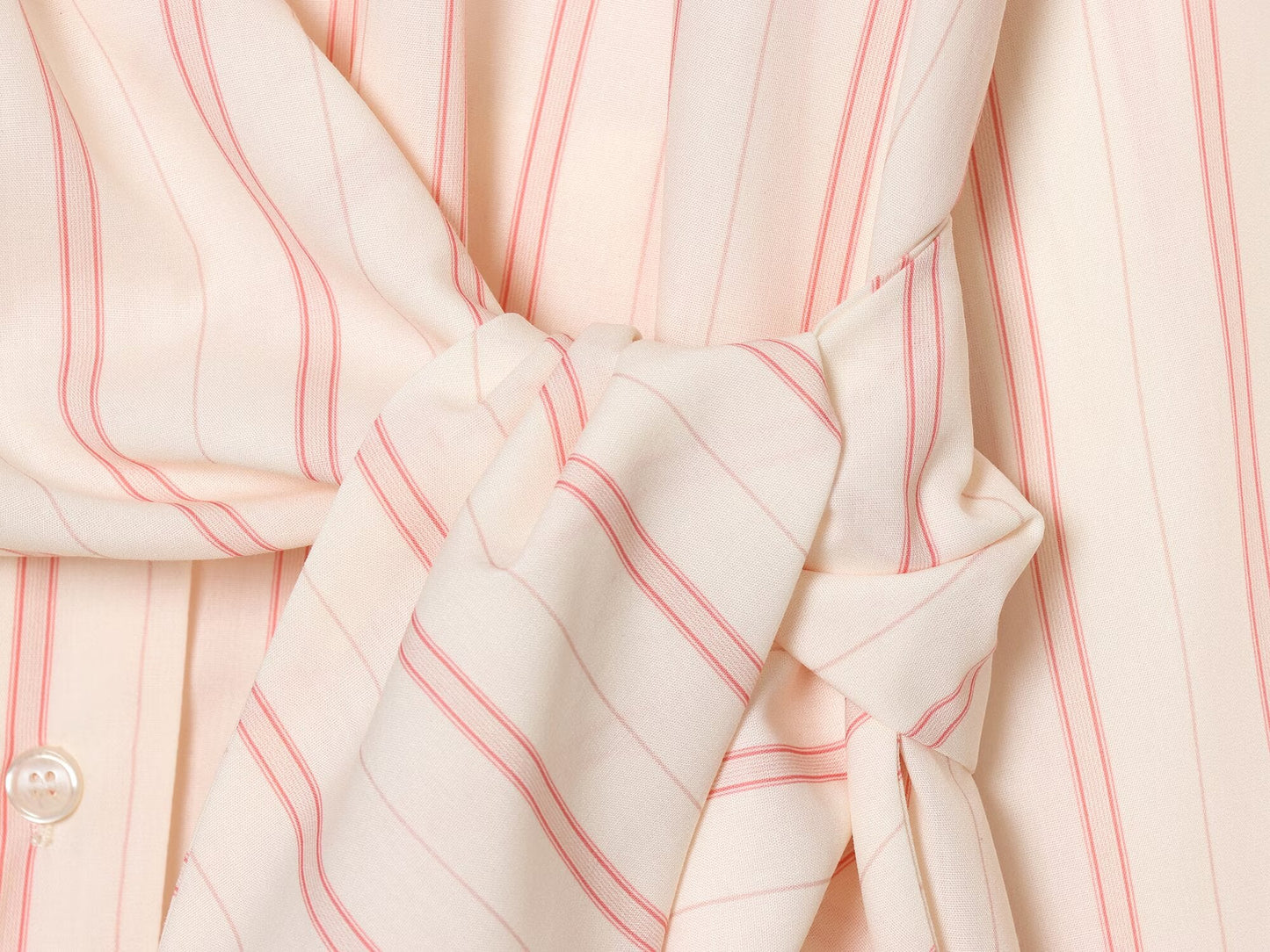 Women's lace up design loose striped shirt
