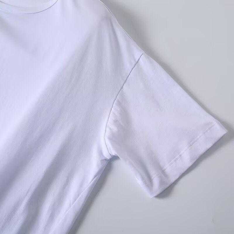 Women's casual short sleeved cotton T-shirt