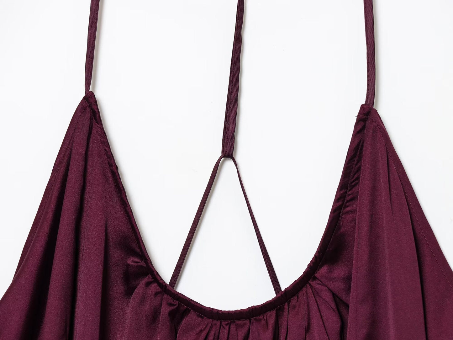 Women's New Fashion Loose Satin Texture suspender Midi Dress