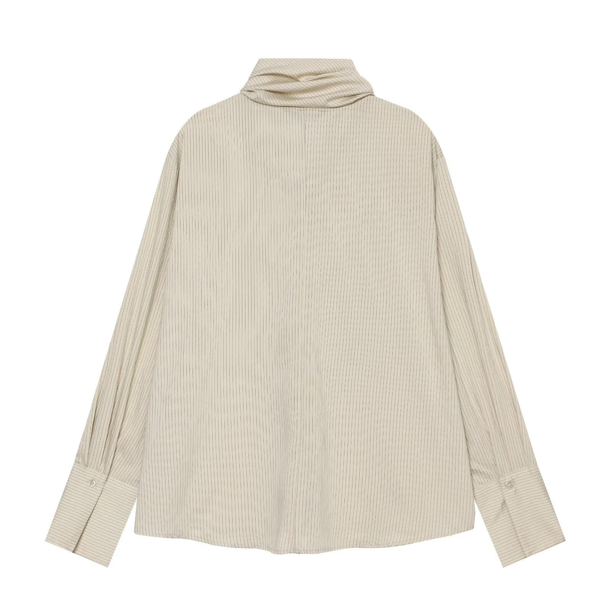 Women's knot decoration casual striped shirt