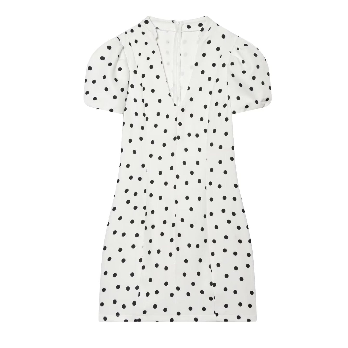 Women's bubble sleeve polka dot mini dress