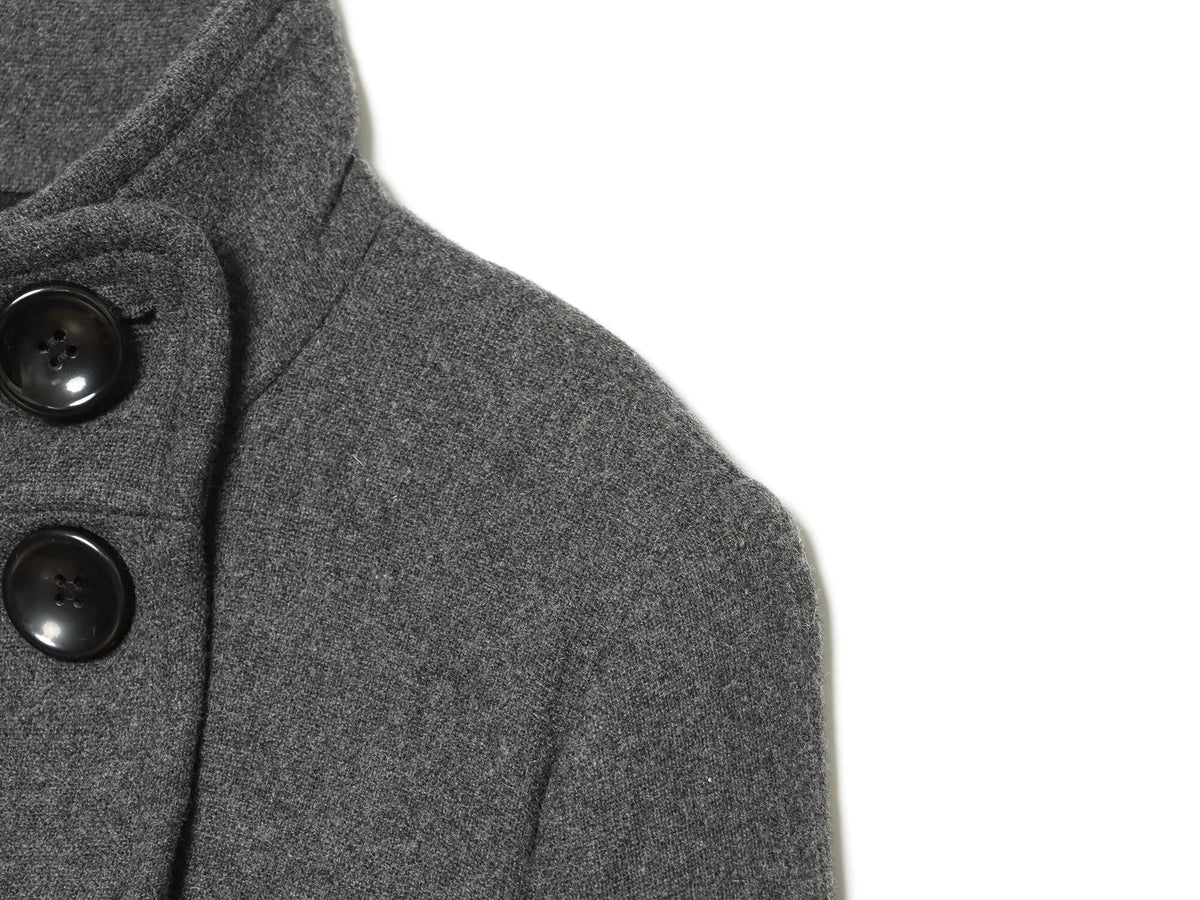 Women's standing collar double breasted woolen blend coat