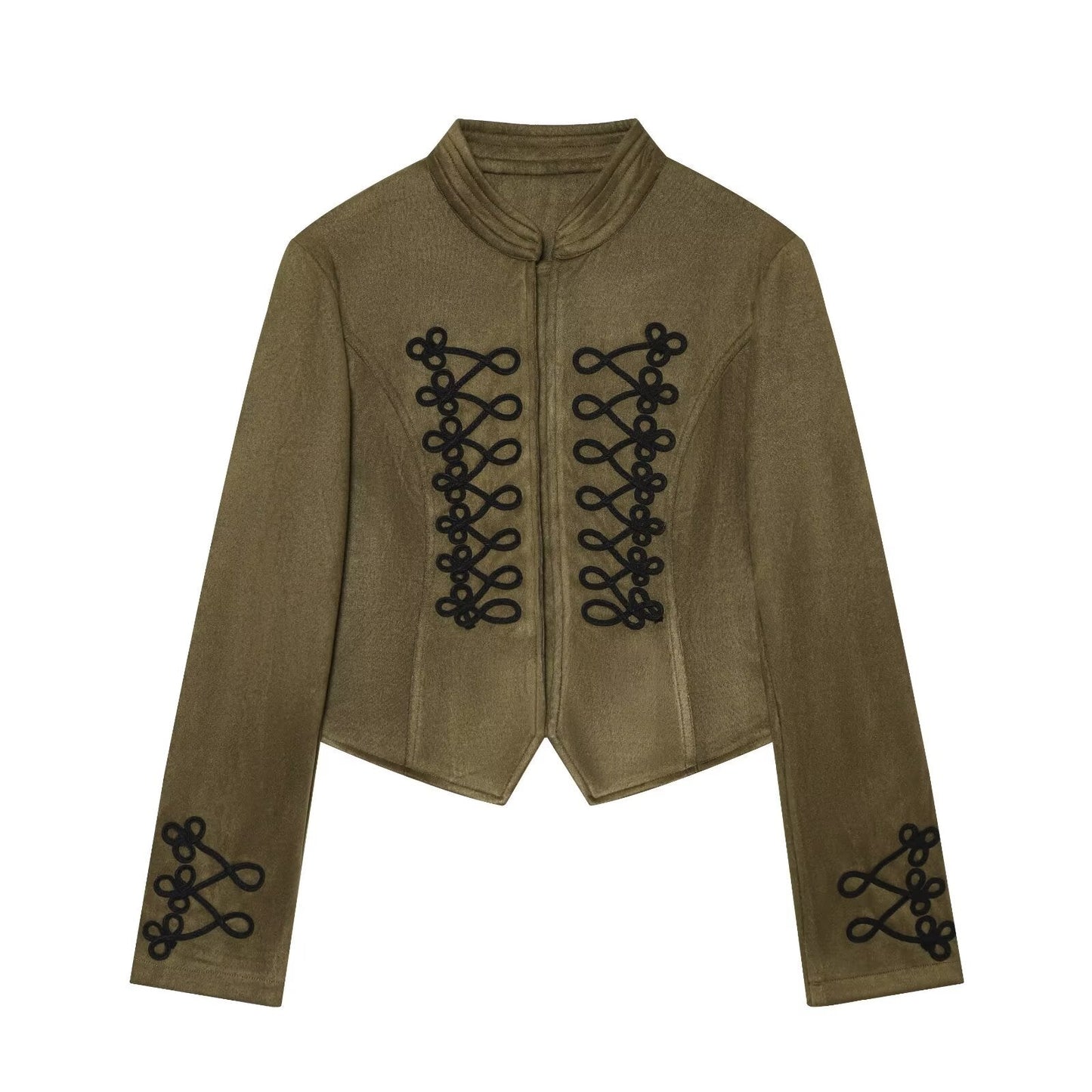 Women's suede textured rope knot buckle Coat