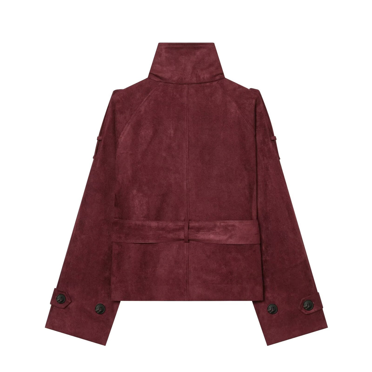 Women's with belt imitation suede jacket Coat