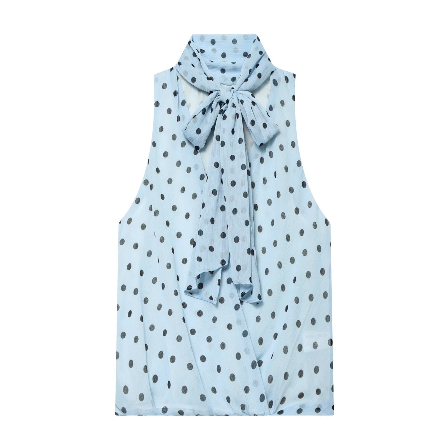 suit Women's 2 pieces polka dot lace up MIDI skirt+polka dot bow top